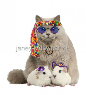 Strijkapplicatie Hippie Poes